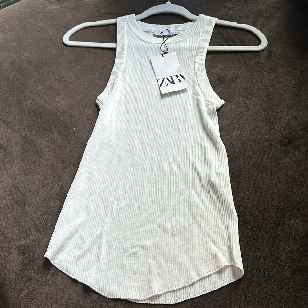 NWT Zara Off White Tank M